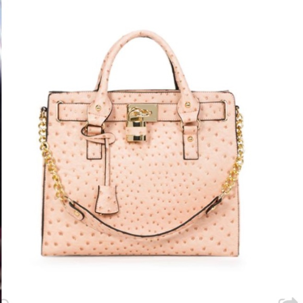 Just Fab Ostrich Tote in blush